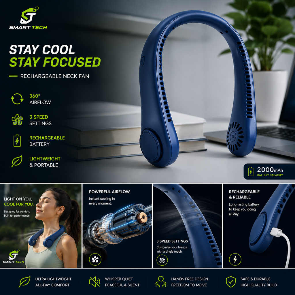 Rechargeable Bladeless Neck Fan