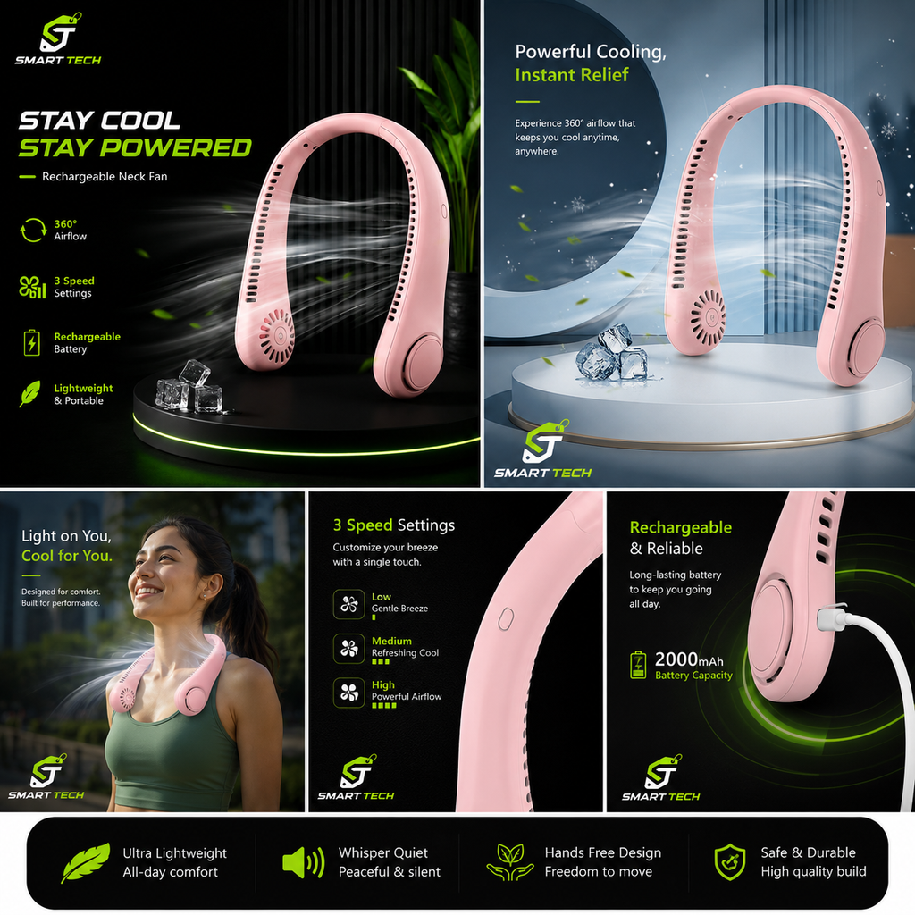 Rechargeable Bladeless Neck Fan