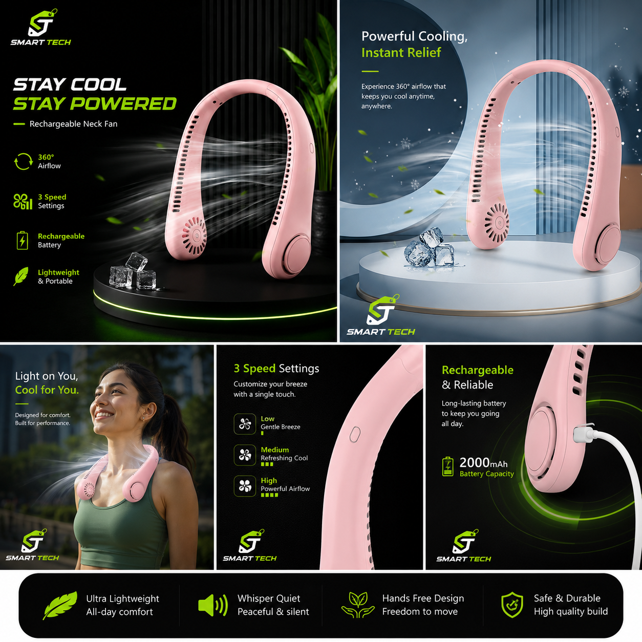 Rechargeable Bladeless Neck Fan