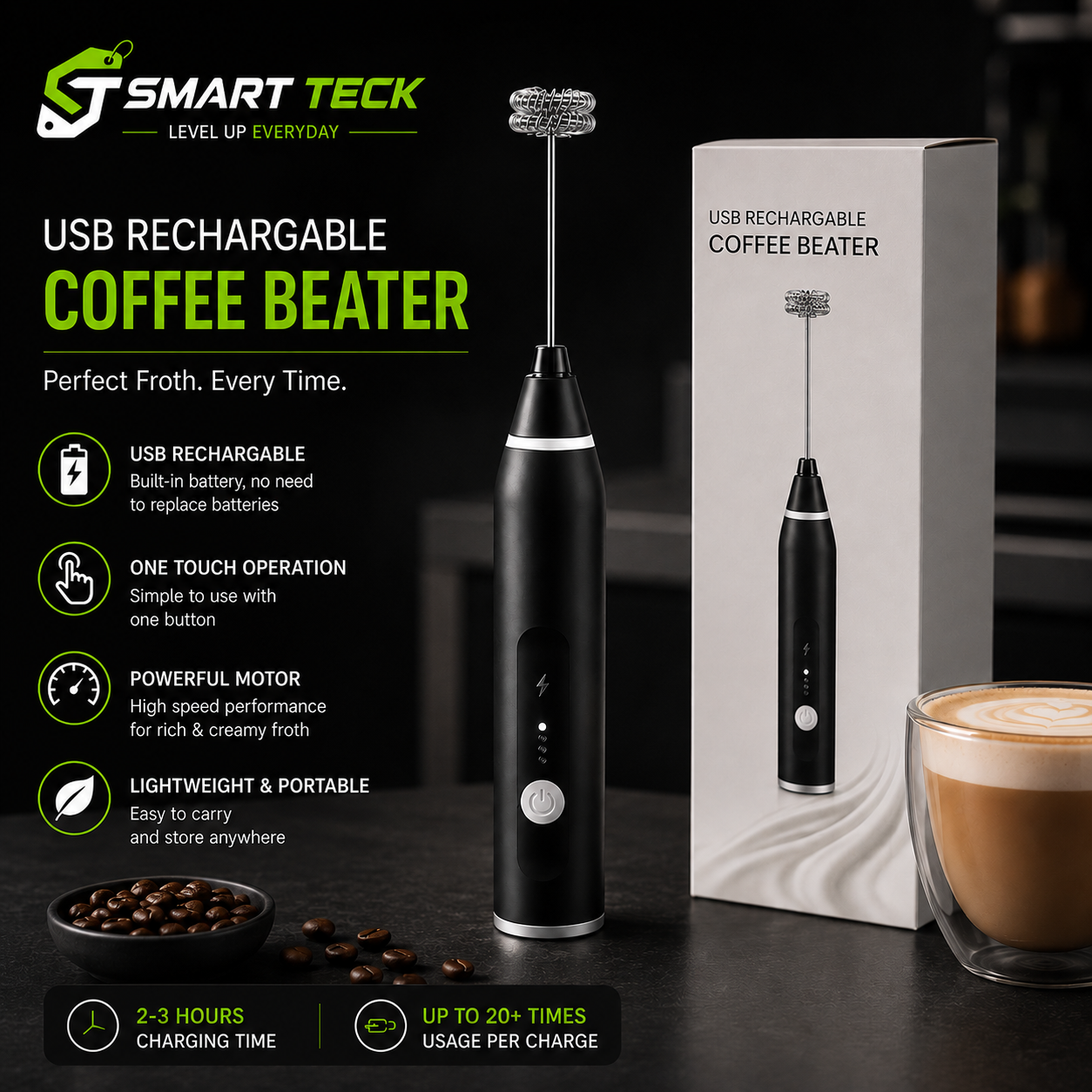 USB Rechargeable Coffee Beater