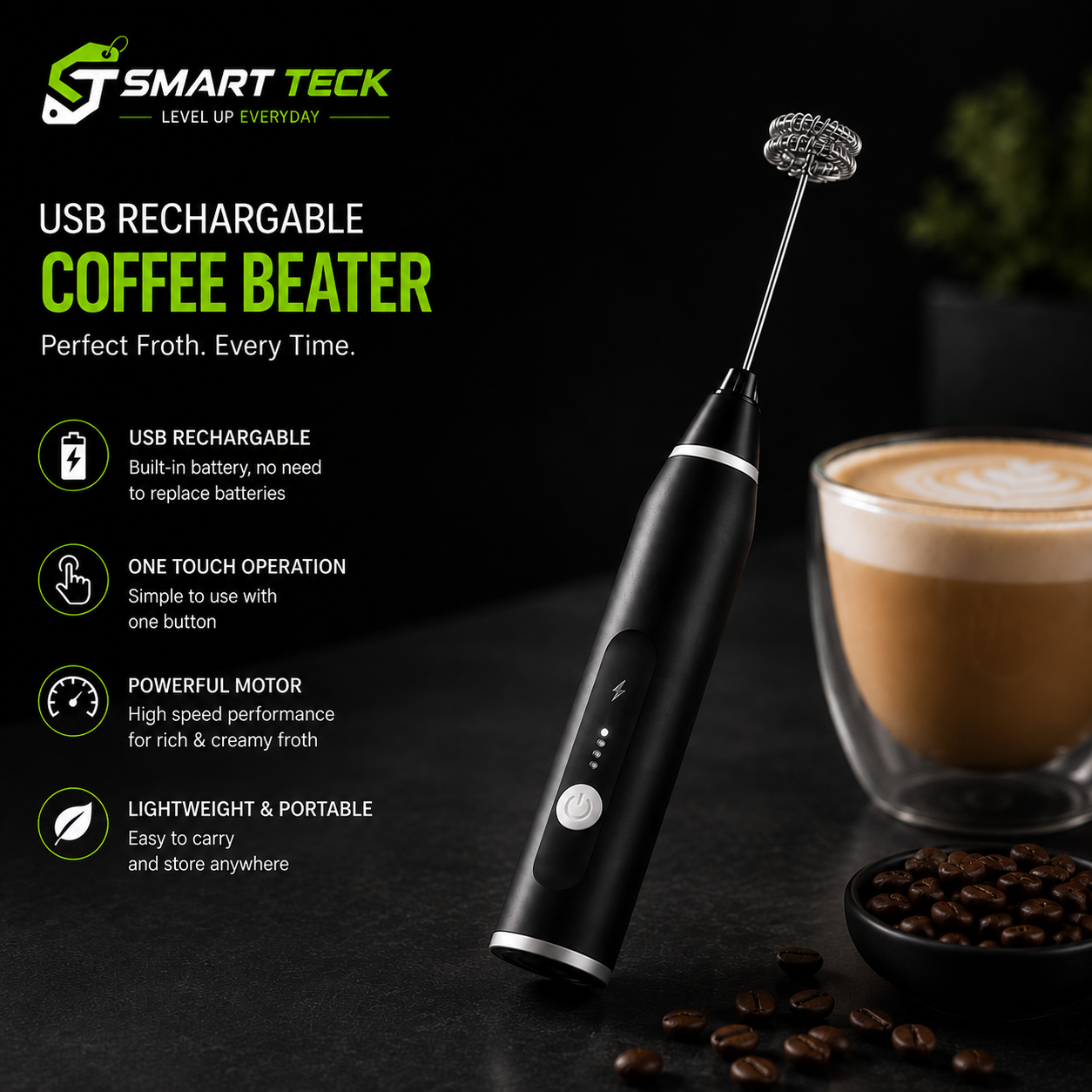 USB Rechargeable Coffee Beater