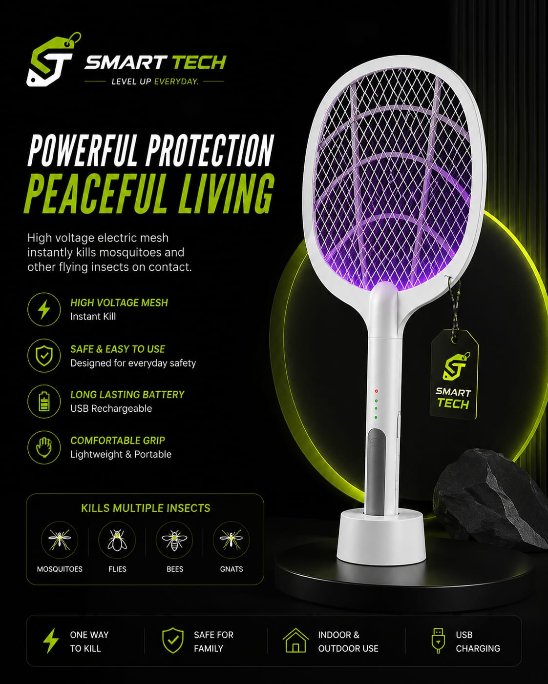 Rechargeable Mosquito Killer Racket