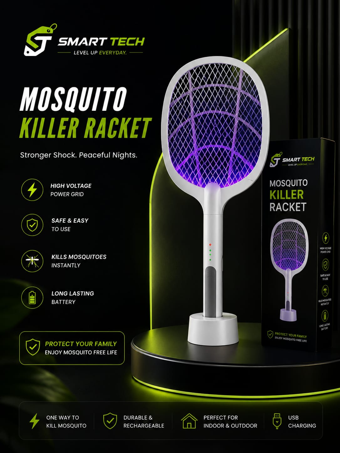 Rechargeable Mosquito Killer Racket